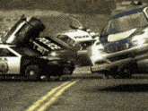 a police car crashes into another police car