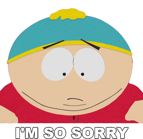 Im So Sorry Eric Cartman Sticker - Im So Sorry Eric Cartman South Park Stickers