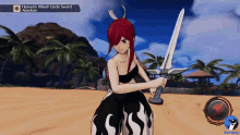 heaven 's wheel circle sword absolute is displayed on the screen of a video game