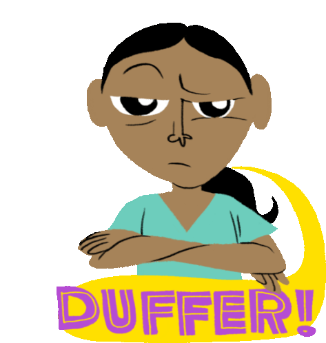 Girl Saying Duffer Sticker - Modern Parivar Duffer Really Stickers