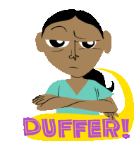 Girl Saying Duffer Sticker - Modern Parivar Duffer Really Stickers