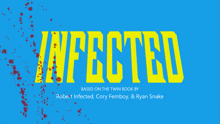 a blue background with the word " infected " in yellow letters