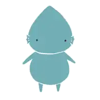 a cartoon drawing of a shark with a teardrop shaped head