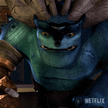 a cartoon character from netflix is shown in a closeup