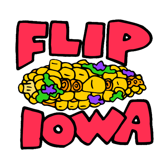 Flip Iowa Ia Sticker - Flip Iowa Iowa Ia Stickers