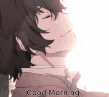 Anime Guy Good Morning GIF - Anime Guy Good Morning Dazai GIFs