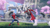 a video game scene with spider man and star lord