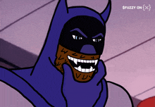a cartoon drawing of a batman with the words $ fuzzy on x