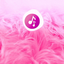 a purple circle with a music note inside of it