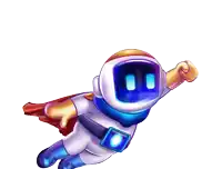 a cartoon character is flying with the words to the moon nasa4d