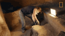 excavating lost treasures of egypt archaeologist investigating the soil examining the soil