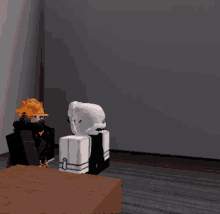 a cartoon character is holding a light saber in a video game