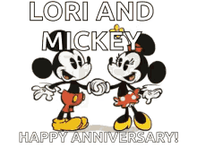 Happy Wedding Anniversary Minnie And Mickey Mouse GIF - Happy Wedding Anniversary Minnie And Mickey Mouse Kiss GIFs