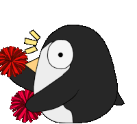 Dumb Penguin Pom Pom Sticker - Dumb Penguin Penguin Pom Pom Stickers