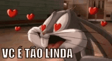 Você é Tão Linda / Pernalonga / Coelho / Apaixonado / Corações GIF - Heart Bugs Bunny In Love GIFs