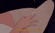 a cartoon of a woman smoking a cigarette with the words " already leaving darling " above her