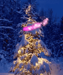 с новым годом елка GIF - Christmas Tree Winter Snow GIFs