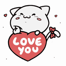 love you cute cat heart