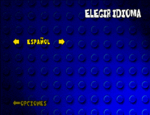 a blue background with the word espanol in yellow letters