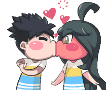 kisses blushing