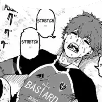 a black and white drawing of a boy with a bastard shirt on .