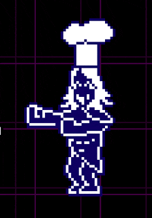 a pixel art of a chef with a chef 's hat