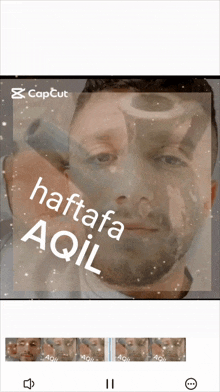a picture of a man with the words haftafa aqil on his face