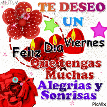 a spanish greeting card that says te deseo un feliz dia viernes