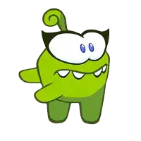 a green cartoon character wearing glasses and a swirl on its head