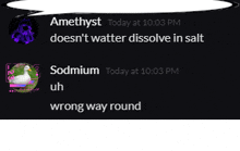a screenshot of a conversation between amethyst and sodium