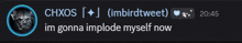 a screenshot of a text message from chaos