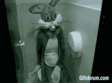 Rabbit Creepy GIF - Rabbit Creepy Toilet GIFs