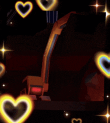 a picture of a robot with hearts around it and the name dark_eviltor