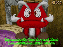 a screenshot of a video game says " my mustache has decided that you get the goomba steam "