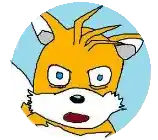 a cartoon fox with a surprised look on his face is in a blue circle .