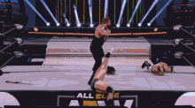 a wrestling ring with a sign that says " ali " on it