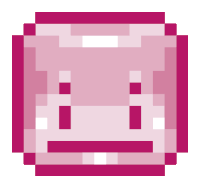 a pixel art drawing of a crying face with tears coming out of it 's eyes