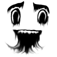 a black and white drawing of a person 's face with a beard and teeth .