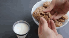Dunking Cookie In Milk GIF - Dunking Cookie In Milk Sweets Milk GIFs