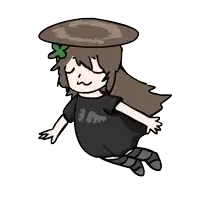 a drawing of a girl with a mushroom on her head and the number 3 on her shirt
