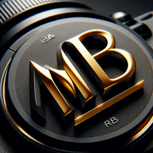 a close up of a camera lens with the letter mb on it