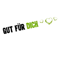 a sign that says gut fur die umwelt in black and green on a white background