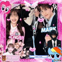 a picture of a girl and a boy with the words chu mark and rainbow dash
