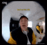 a ring doorbell shows a man yelling bad as fuh bih