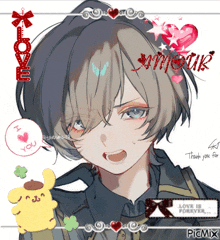 a drawing of a boy with the words love is forever