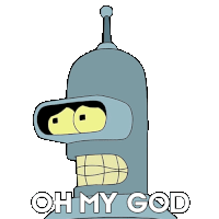 Oh My God Bender Sticker - Oh My God Bender Futurama Stickers