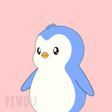 a penguin with the words " nobody cares " written on it