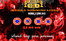a poster that says museum bola result hongkong lottery