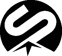 a black and white logo with the letter s and a star
