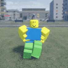 a roblox character with a blue shirt and yellow arms and legs